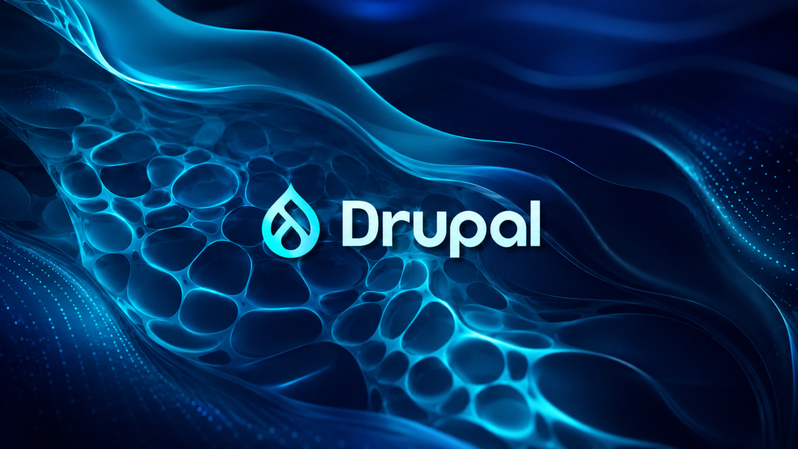 Drupal logo with a warning symbol