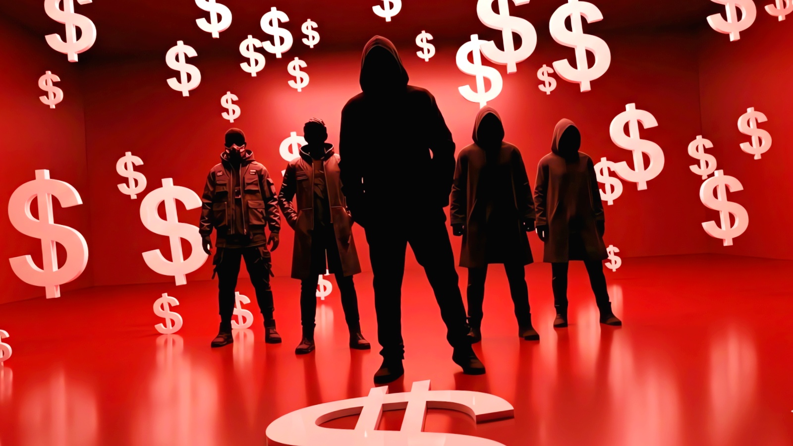 Abstract digital network with red warning nodes representing cyber threats