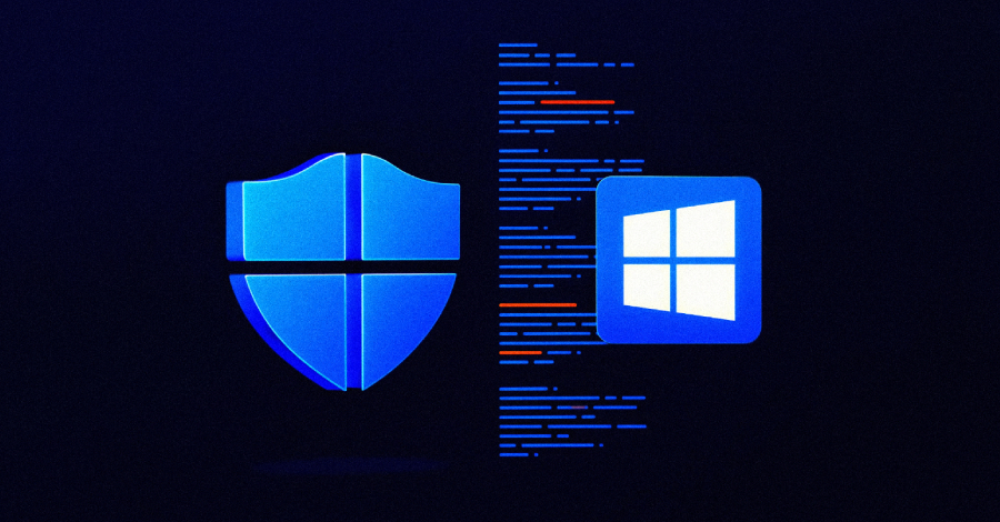 Screenshot of Microsoft Defender interface with a warning icon.