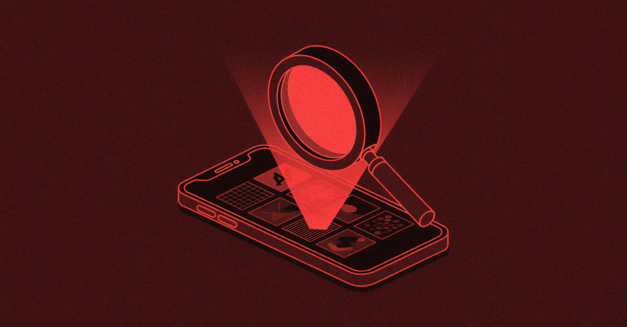 Interfaccia malware SparkCat che scansiona frasi di recupero portafogli crypto nella galleria foto mobile