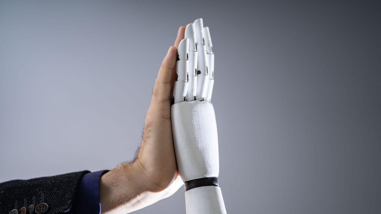 Crowded RSAC 2026 expo floor with AI booths and human discussions