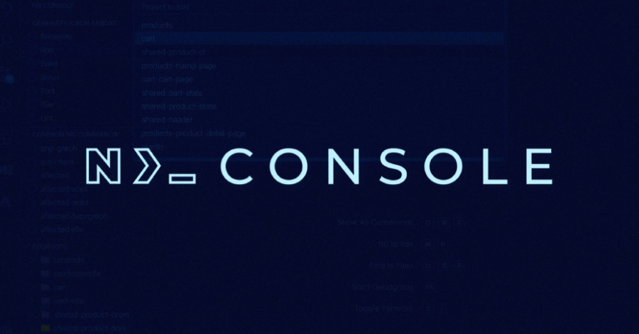A screenshot of the VS Code editor with a warning symbol overlayed on the Nx Console extension icon.
