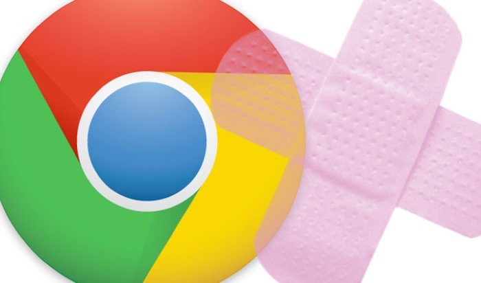 Chrome browser security patch notification with zero-day warning icon