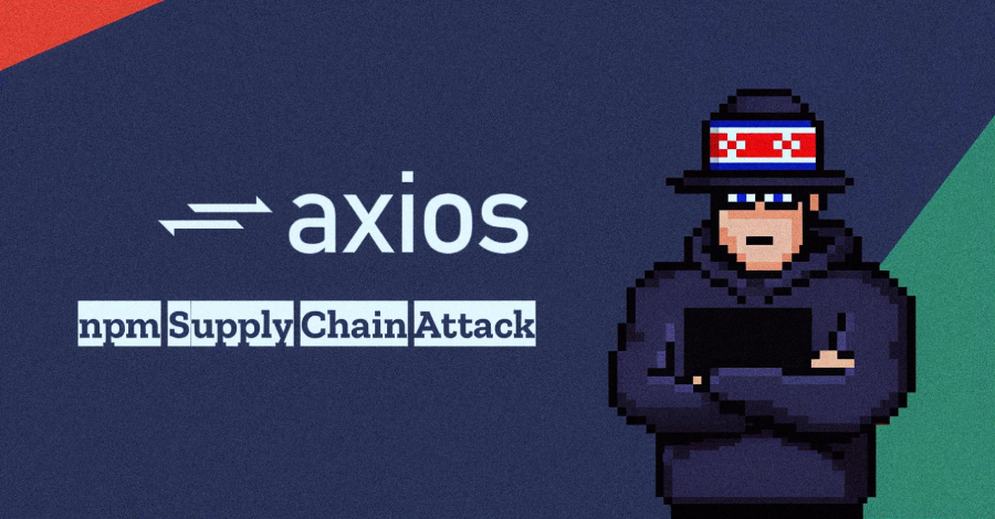 Elastic Security Labs diagram of UNC1069's Axios NPM supply chain attack payload flow