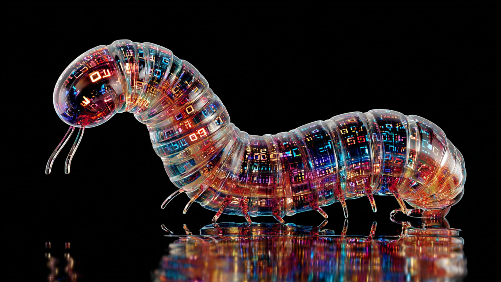 Conceptual image of digital data flowing through complex network nodes, representing the resilient C2 infrastructure of the Glassworm botnet.