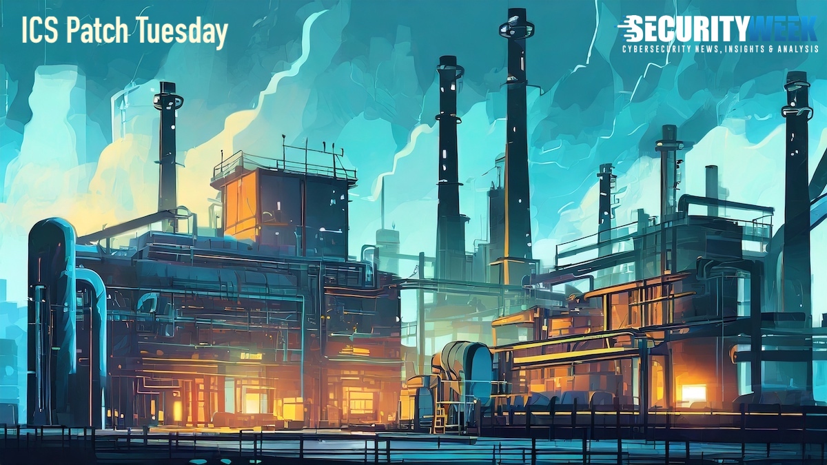 Collage of industrial control system logos with red vulnerability warning overlays