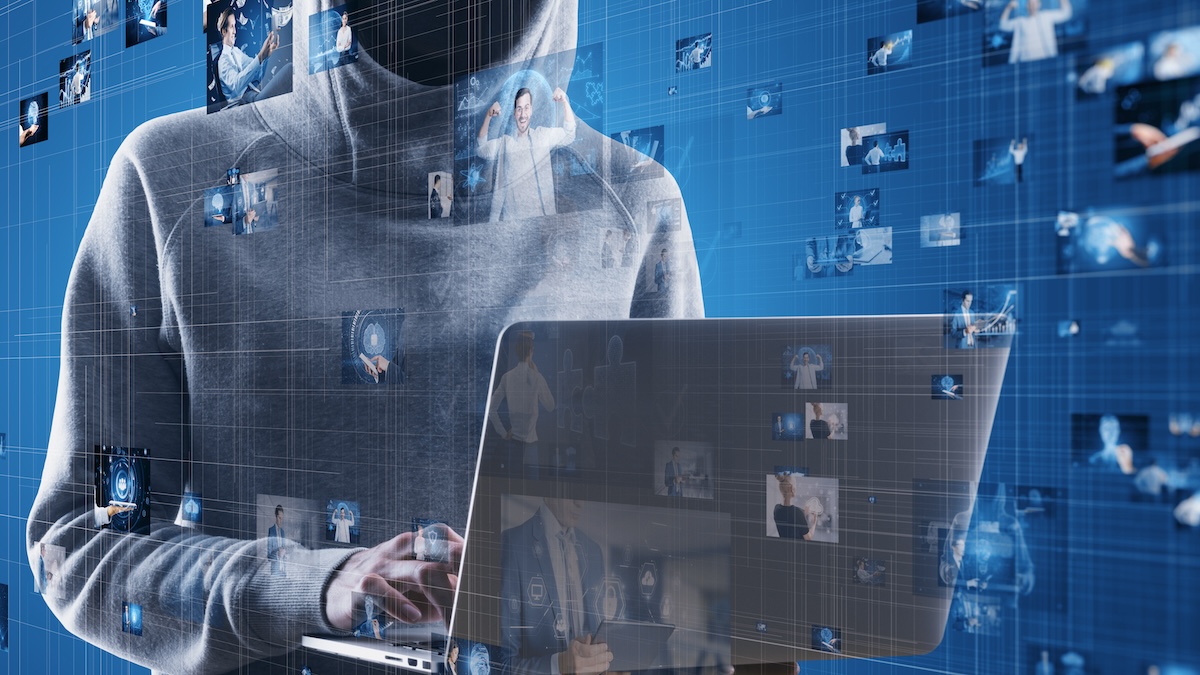 Digital illustration of a compromised TrueConf server distributing malware updates to government networks