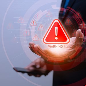 Fortinet FortiClient EMS server vulnerability alert on a cybersecurity dashboard