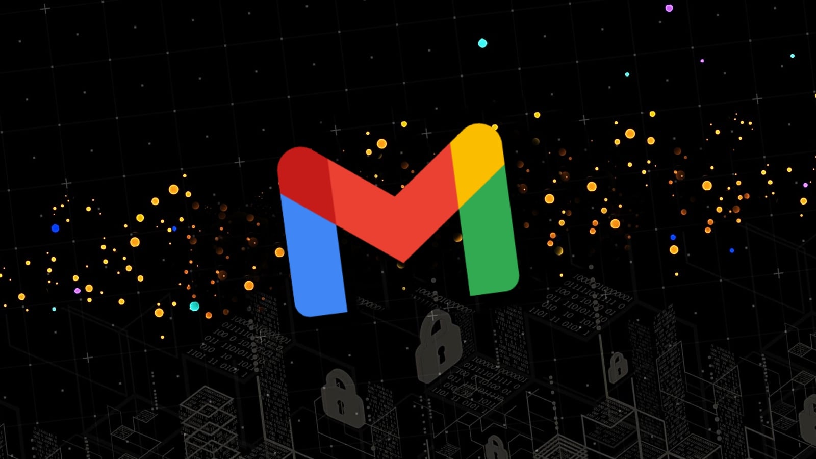 Gmail mobile app showing end-to-end encryption lock icon activated