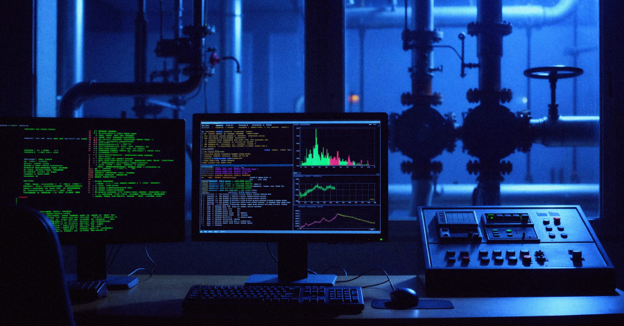 Digital map of U.S. highlighting exposed PLCs in water and energy sectors under cyber attack